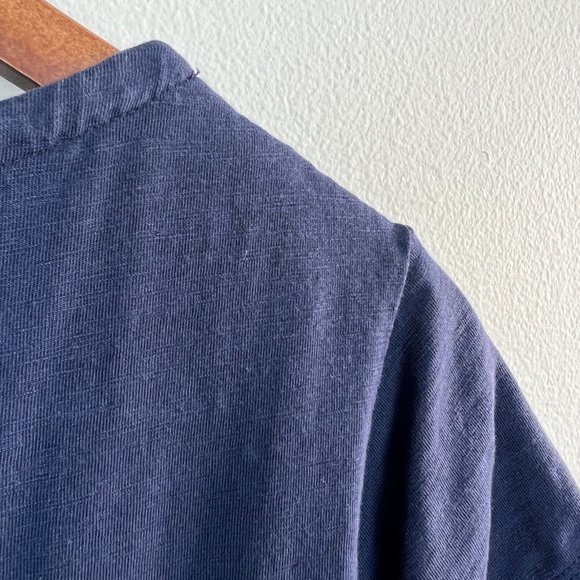 Boden Dress 12 Navy Blue Embroidered Scoop Neck Shirt Sleeve A-Line Knee Length - Picture 6 of 8